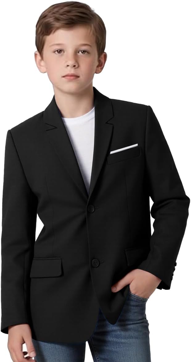 Boys' Blazer Suit Jacket Formal Sport Coats Solid Color Tuxedo Blazers for Boy Dinner Party Or Prom
