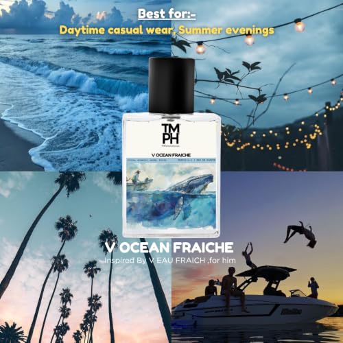 Image of TMPerfumehouse V Ocean Fraiche EDP for Men | Fresh, Citrusy & Long Lasting Perfume Spray | Aromatic, Citrus & Fruity Fragrance | Luxury Gift for Him | TMPH | 50ml
