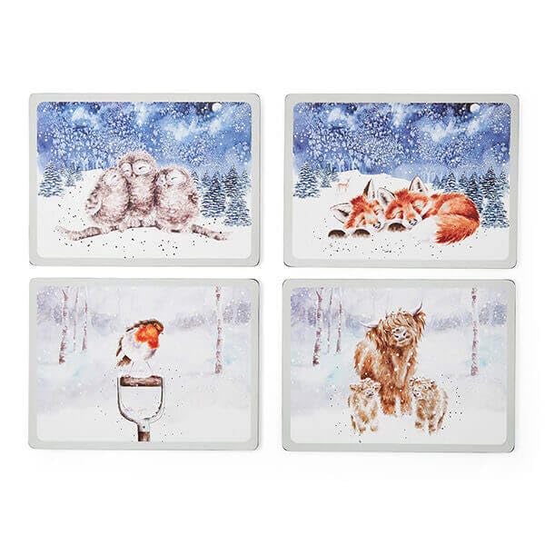 Wrendale Designs Lot de 4 sets de table Motif ciel d'hiver