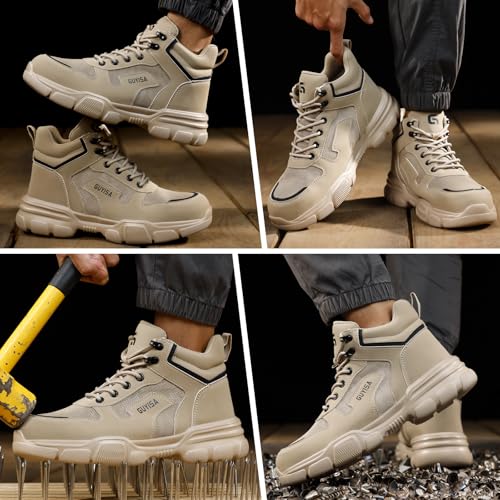 Image of Steel Toe Work Shoes for Men, Lightweight Safety Shoes with Puncture Resistant Midsole, Comfortable Protective Work Shoes for Warehouse Factory Light Construction