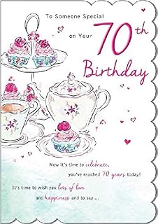 Piccadilly Greetings STUNNING TOP RANGE WONDERFULLY WORDED 5 VERSE SOMEONE SPECIAL 70TH BIRTHDAY CARD, White