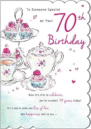 Piccadilly Greetings STUNNING TOP RANGE WONDERFULLY WORDED 5 VERSE SOMEONE SPECIAL 70TH BIRTHDAY CARD, White