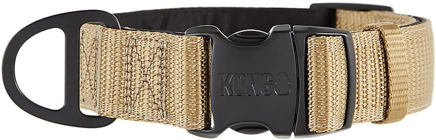 KONG Max HD Ultra Durable Neoprene Padded Dog Collar (Medium, Tan)