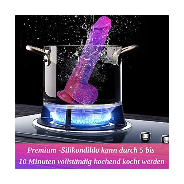 Umania 22cm silikon dildo, realistischer didloschwanz mit starker Saugnapfbecher für Händespiele, großer Schwanz mit gebogenem Schaft und Bälle für den falschen Penis-dildo mit saugnapf von Frauen – Bild 5