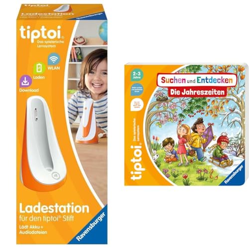 Ravensburger tiptoi Ladestation 00111 - lädt Akku und Audiodateien & tiptoi® Suchen und Entdecken: Die Jahreszeiten