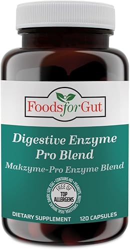 Miniatura 1 de Foods For Gut Enzima digestiva Makzyme-Pro Blend & Probiotics Plus  120 cápsulas  Cápsulas vegetarianas  Libre de alérgenos superiores  Apoya la