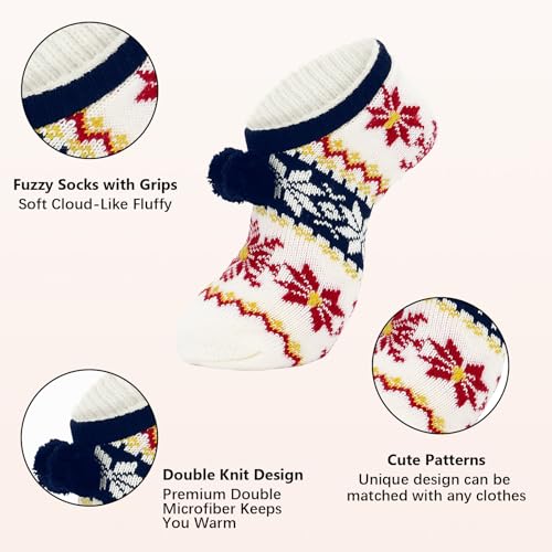 Image of American Trends Slipper Socks for Women Non Slip Christmas Socks Comfy Warm Winter Grippy Socks with Grippers