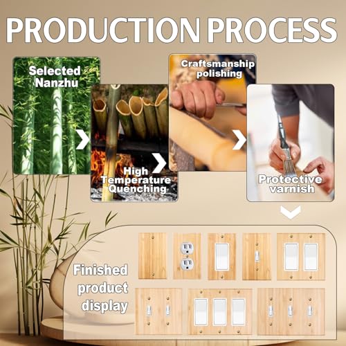 1 Pcs Solid Wood Outlet Covers Light Switch Plate Bamboo Switch Plates And Outlet Covers Durable Quality Raw Wooden Light Switch Cover Decorative Single Rocker Wall Plate