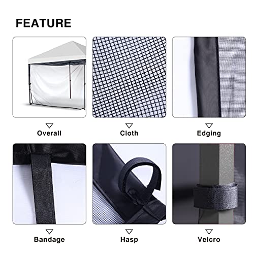 Mordenape Mesh Sidewall For 10X10 Pop Up Canopy - Straight Leg, Commercial Grade Black Mesh Walls, 1 Pack - #TOP3