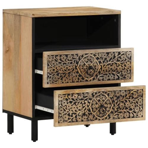Table d'appoint en bois de manguier massif au design artisanal - 4