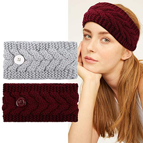 Kicosy Winter Headbands for Women Botton Womens Ear Warmer Headband Womens Headbands Winter Head Warmer for Women Headband Ear Warmer Women Warm Headbands for Women Winte Turban Headbands for Women