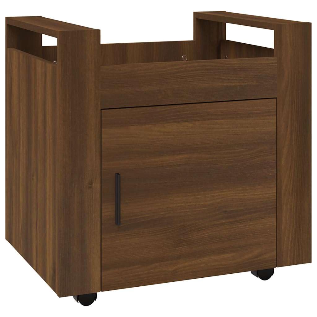 Carrello da ufficio marrone, 60 x 45 x 60 cm, in legno, con ruote