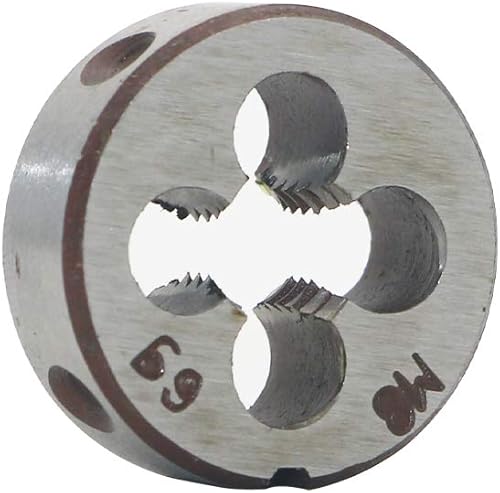 Miniatura 9 de HSS 0.236 in X 1 Mano derecha métrica ronda muere, rosca de máquina muere paso M6 X 0.039 in para el mecanizado de moldes, acero de aleación, puede