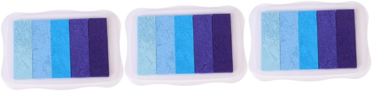 STOBOK 3pcs Craft Gradient Ink Pad Five Water-Based Stamping Pad for Boys and Girls for Scrapbooking and Craft Projects Quick Drying and Easy to Clean Gradient Design