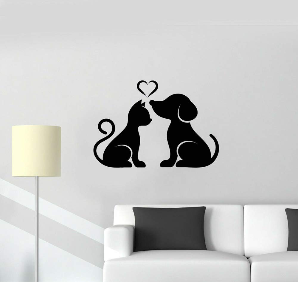 GADGETS WRAP Love Heart Dog Cat Salon Vinyl Wall Decal Animals Pets House Wall Stickers (B08B4KY6D3) Amazon Price History, Amazon Price Tracker
