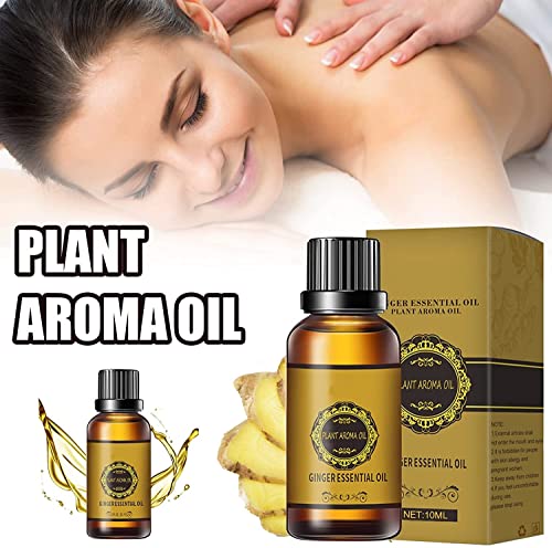 4Pcs Ginger Oil,Ginger Essential Oil Plant Aroma Oil, Ginger Massage Oil,Lymphatic Drainage Ginger Oil #TOP5