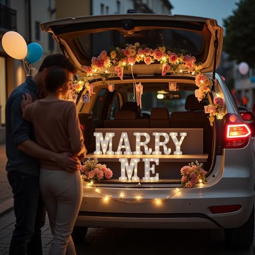 Image of Marry Me Light Up Letters, Will You Marry Me Sign for Proposal Decorations | LED Marry Me Marquee Letters, Battery Operated Marry Me Sign for Proposal Engagement Wedding Decor Valentine's Day