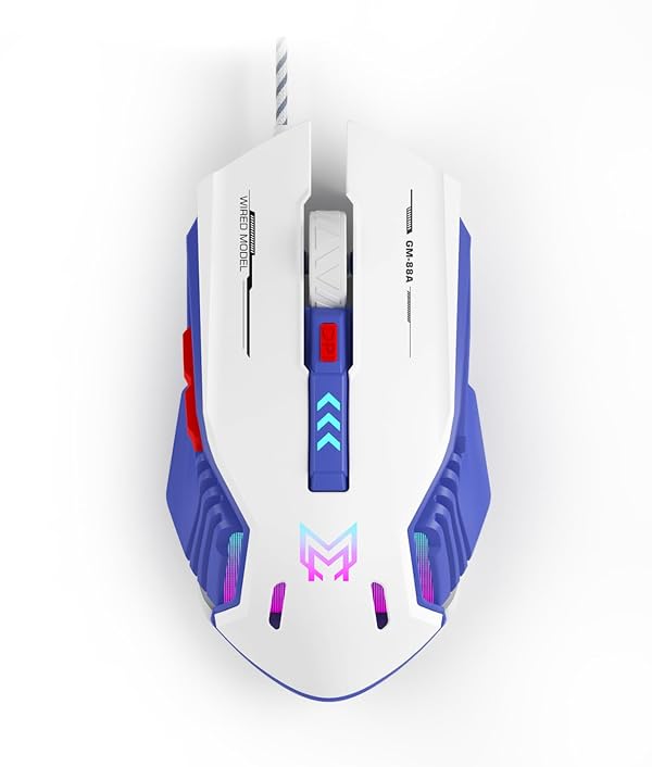 Keesany Customizable Wired Gaming Mouse with 6 Adjustable DPI, 6 Programmable Buttons, Silent Clicks, RGB Lighting & Wide Compatibility for Gaming, Office & Daily Use by Keesany - Used condition - US$12.89