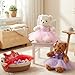 Relaxgiant 6 Pcs Bear Clothes with Bow Headbands Fit 12-16 Inch Dolls Stuffed Animals Bear Dress Tutu Skirt Accessories Make Your Own Stuffed Animals(Vibrant,Tutu)