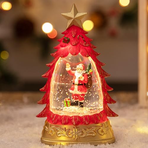 Laterne Weihnachten, Weihnachtslaterne mit Schneegestöber, LED...