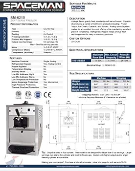 Spaceman 6210-C Countertop Soft Serve Ice Cream Machine (One Flavor) -  Wilson Restaurant Supply