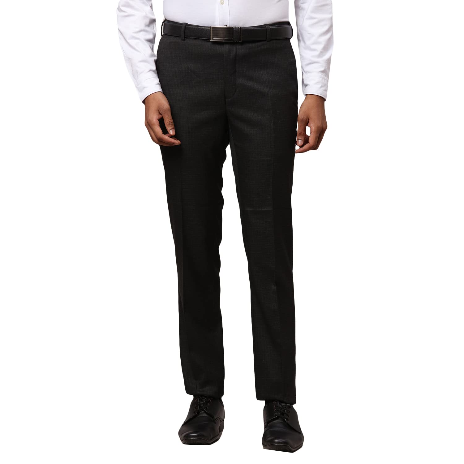 raymond Men's Poly Viscose Blend Structure Pattern Slim Fit Flat Front Formal Trouser-picture-23
