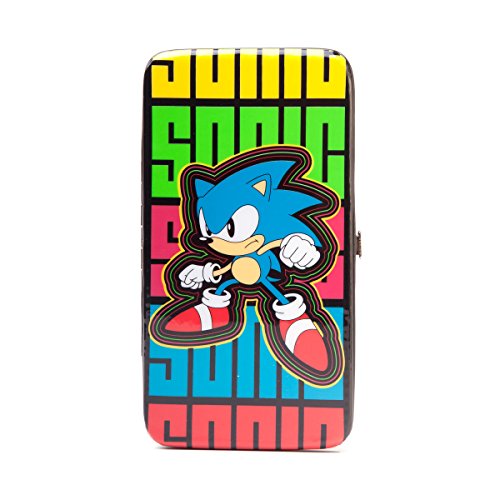 Cartera con bisagras de Sonic The Hedgehog multicolor en color negro de 18 cm