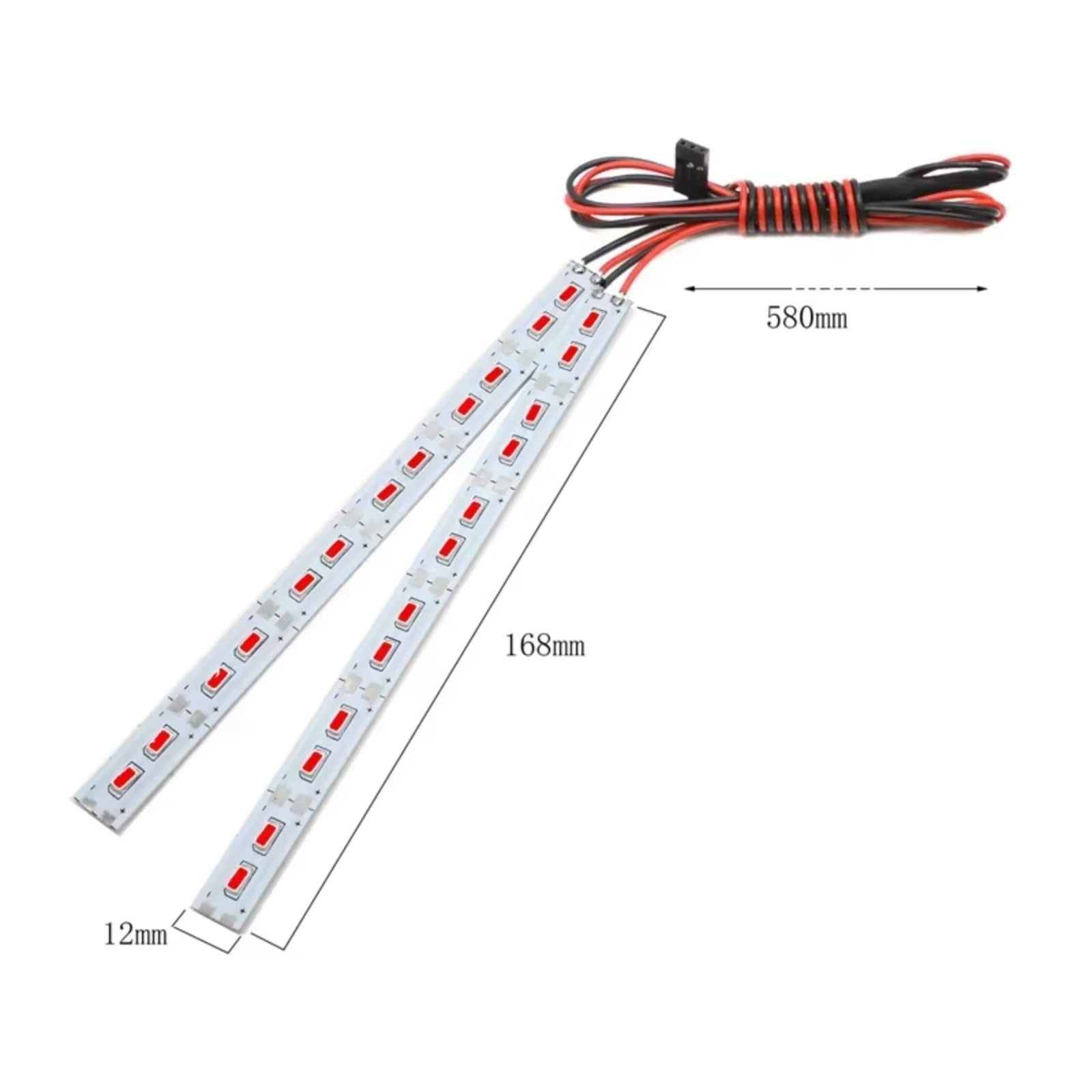 Piezas para Coches RC para 1/10 1/8 RC Car Crawler para Buggy Piezas De Repuesto Accesorios 1 Pieza 24 para Chasis Tira Metal Ligero 6V(Red)