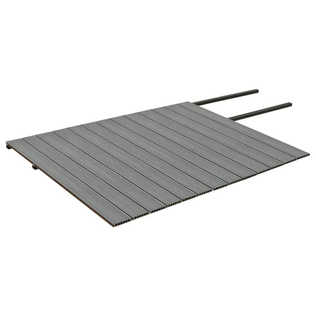 WPC Lames de terrasse en bois et plastique composite marron gris 26 m² 2200 x 140 x 23 mm avec kit d'accessoires pour terrasse, balcon, piscine durable