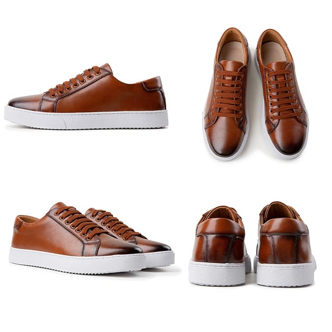 Men Fashion Leather Lace-Up Flat Oxfords Sneakers Fashion Casual Shoes Dress Sneaker for Men4