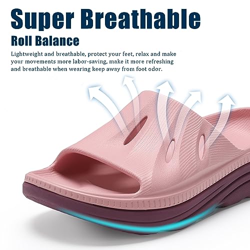 NPNYSY Womens Recovery Sandals Mens Comfortable Athletic Slides Thick Cushion Lightweight Plantar Fasciitis Sport Sliders of Indoor Outdoor,Arch Support Orthotic Open Toe3