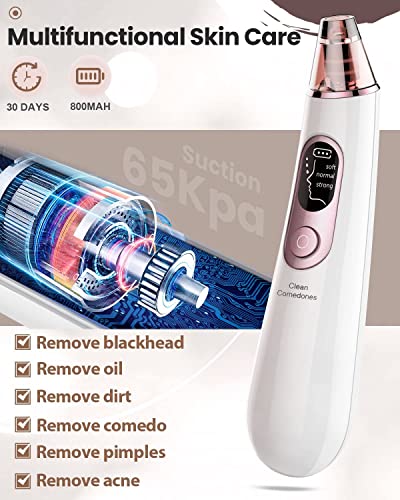 Blackhead Remover Pore Vacuum, Electric Blackhead Extractor Pore Vacuum - Rechargeable Facial Pore Cleaner With Led Screen, 4 Suction Probes & 3 Modes - Blackhead Remover Tool For Men & Women #TOP4