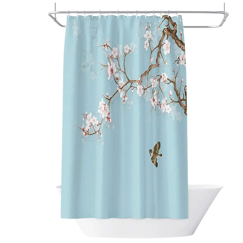 Rideau de bain long en polyester occultant et anti-moisissure pour salle de bain