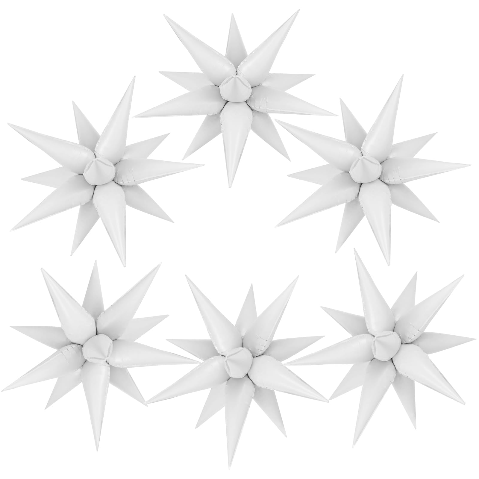 72 Pcs Star Balloons Foil Explosion Balloons Magic 12 Point Star Cone Balloon Arch Garlands Large for Birthday Wedding Anniversary Graduation Halloween Party Decorations Backdrops, Grey