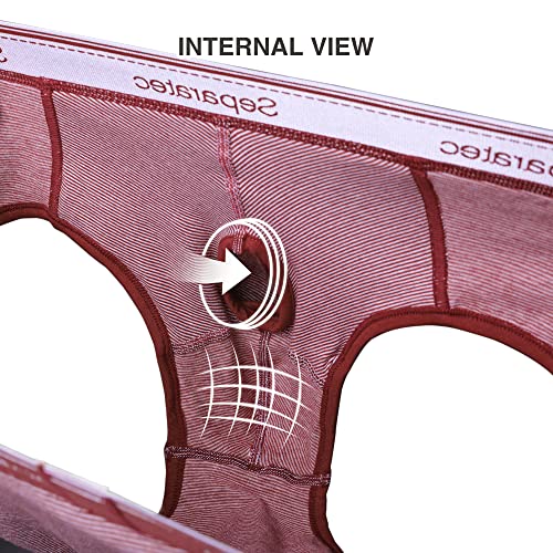 Separatec Men's Underwear Breathable Moisture Wicking Viscose Briefs for Men, Ball Support Pouch Underwear 6 Packs4