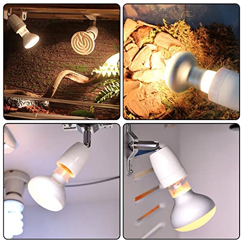FINDINAO Reptile Heat Lamp Holder, 500W Ceramic Bulb Holder, 360 Adjustable Reptile Ceramic Lamp Holder, Ceramic Pet Heater Bracket for E27 Bulb, Heat Light Bulbs E27 Holder - Image 4