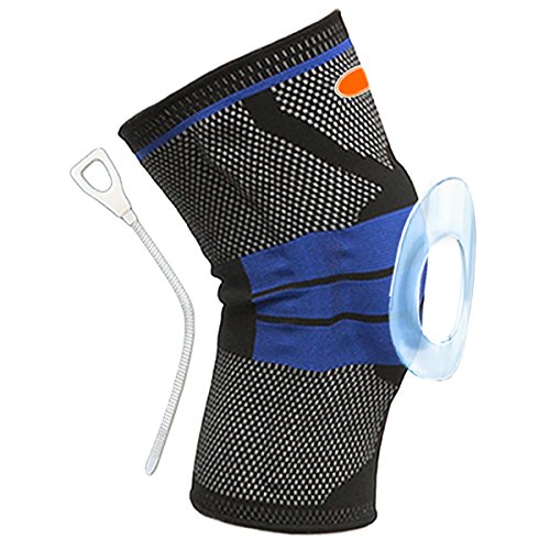 Sasairy Rodillera Deporte Respirable y Cómodo Silicona Antideslizante Knee Sleeves Soporte Elástico proteja la rodilla para Hombre Excursionismo, Corriendo, Elevación