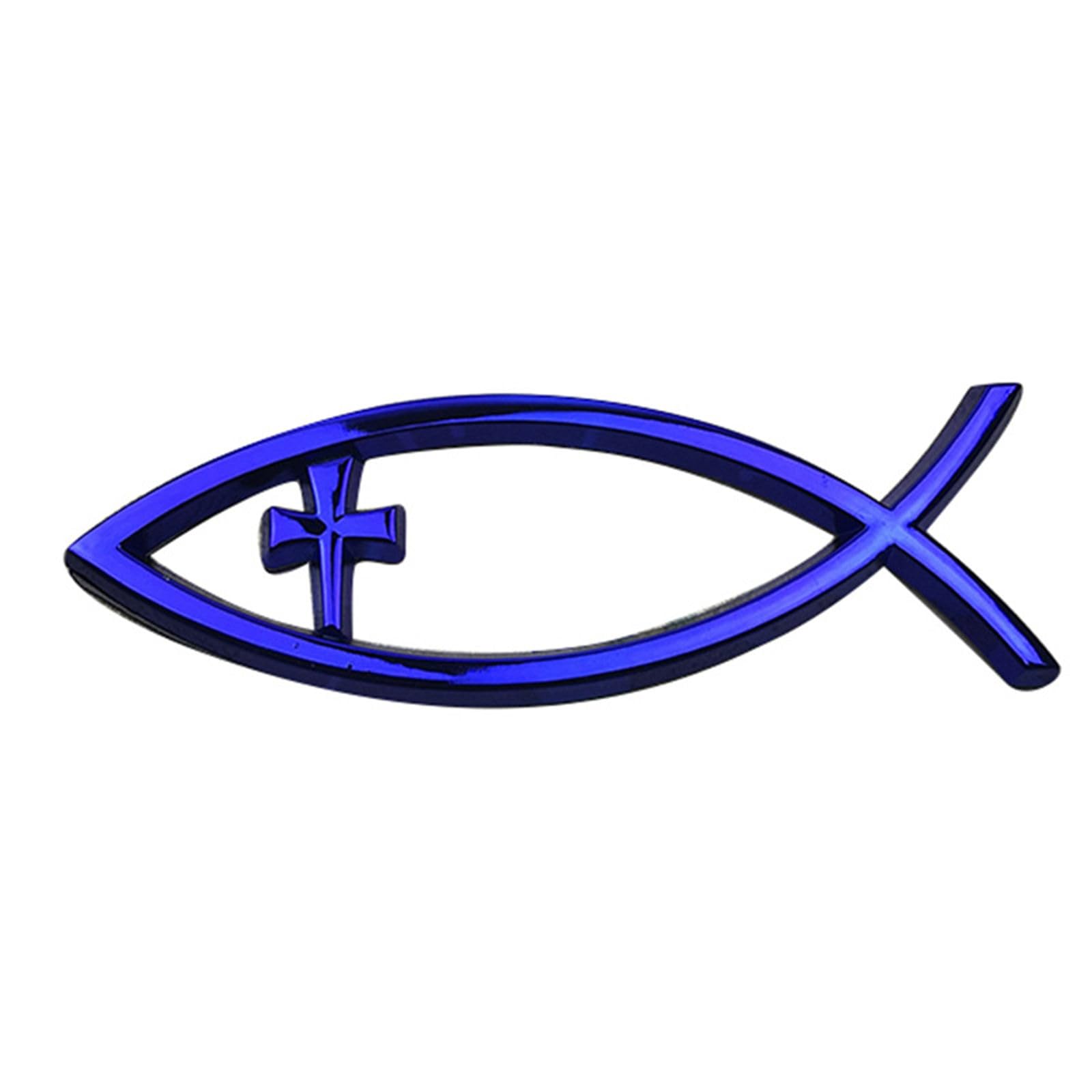 Religious Crossing Car Window Stickers Savior Fish Badge Ichthys Fish Sticker for Laptops Refrigerators Faith Symbol Sticker