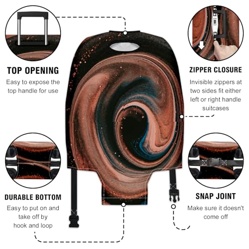 Travel Luggage Cover Suitcase Protector Scratch-Resistant Fit Not Included Suitcase Blue And Brown Abstract Painting M-22-24in3