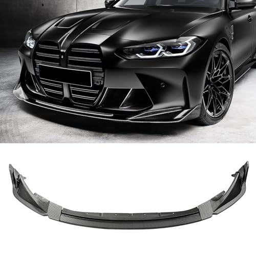 Front Bumper Lip Spoiler Compatible with BMW G80 M3 G82 M4 2021-2024 Carbon Fiber Printing Front Splitter