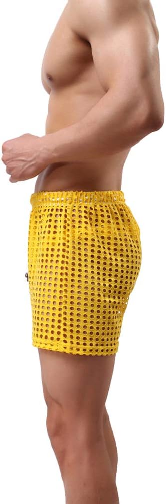 Linemoon Men's Mesh Shorts Sexy Lounge Hollow Boxer Underwear - Image 3