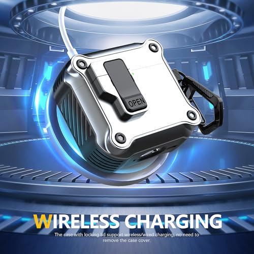 Image of RFUNGUANGO for AirPods 5 /4 Case (2026 /2024) with Lock, Silvery