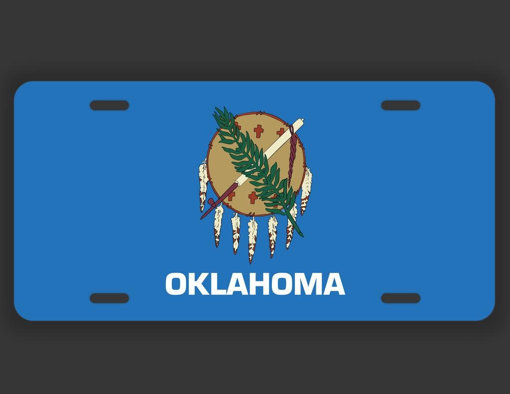 JMM IndustriesOklahoma State OK Flag Vanity Novelty License Plate Tag Metal Car Truck 12-Inches by 6-Inches UV Resistant Print UVP027