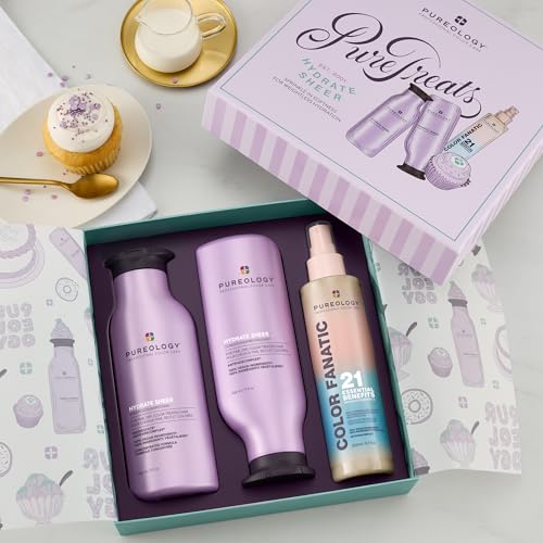 Pureology Pure Treats Hydrate Sheer Holiday Kit - Shampoo, Conditioner & Color-Fanatic Leave-In Conditioner for Lightweight Hydration for Fine, Dry Hair - Thumbnail 2