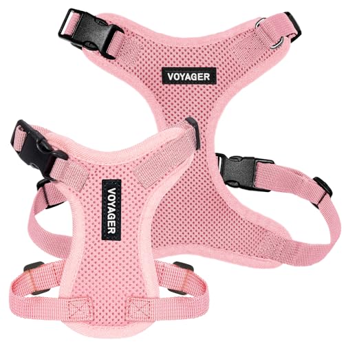 Image of Voyager Step-in Pet Harness - All Weather Mesh, Adjustable Step in Harness for Cats and Dogs by Best Pet Supplies - Pink, L