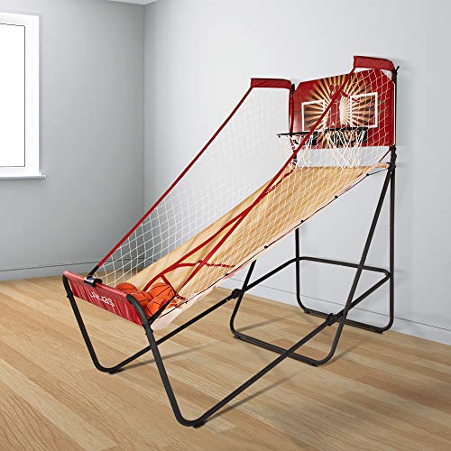 Lanos Basketball Arcade Game, Double Electronic Hoop Shot, 2 Player Or 1 Player, With 6 Basketballs - Indoor Basketball With 8 Game Modes - Premium Arcade Games For Home #TOP4