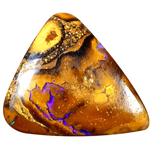 Opale Boulder d'Australie taillée en poire de 15x13mm, pierre gemme naturelle multicolore en vrac