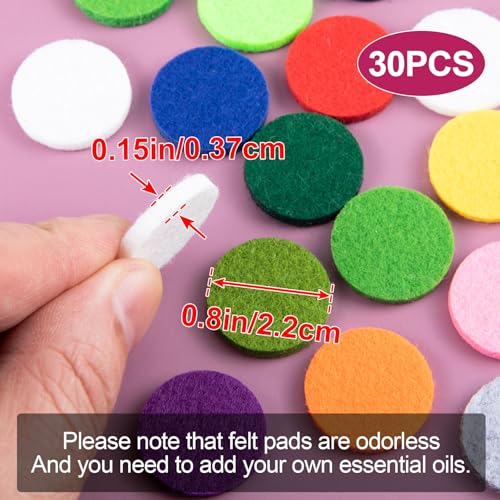 Image of HINZIC 30Pcs Random Color Car Air Freshener Refill Felt Pads, 22x3.7mm Unscented Air Freshener Replacement Round Oil Perfumes Refill Tablets for Car Diffusers Air Freshener Vent Clips