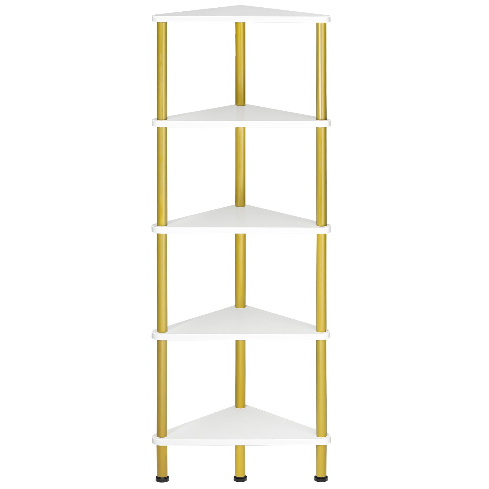 Photo 1 of HOOBRO 5-Tier Corner Shelf, White/Gold
