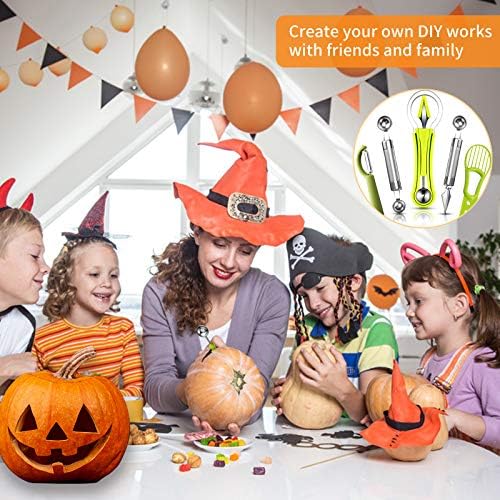 5Pcs Melon Baller Scoop Set, 4 in 1 Stainless Steel Fruit Scooper Seed Remover Cutter, Double Sided Melon Baller Spoon, Avocado Cutter, Watermelon Fruit Tools for Dig Pulp Separator Fruit Slicer